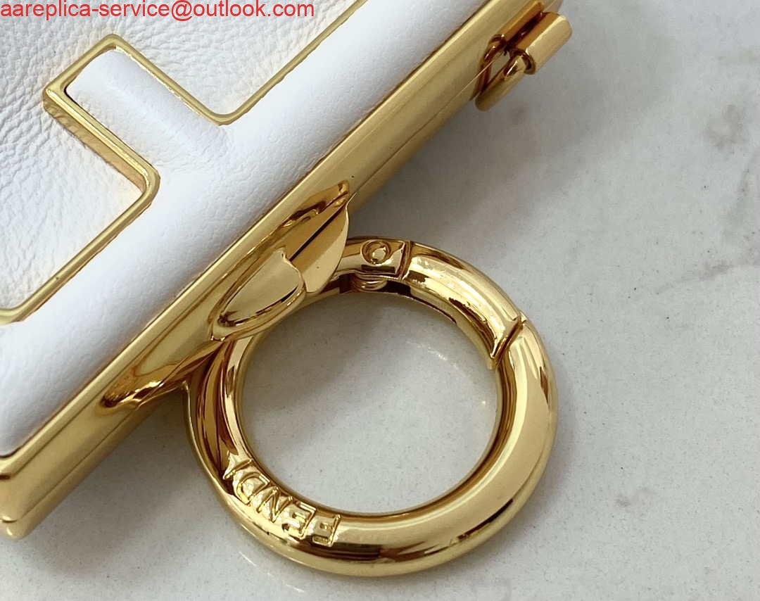 Replica Fendi 7AS051 Nano Fendi First Charm Charm in White nappa leather