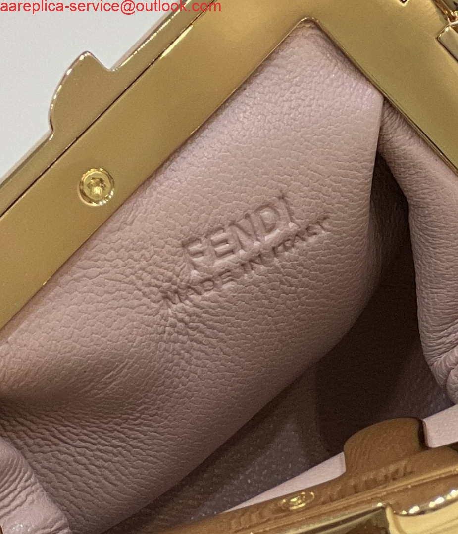 Replica Fendi 7AS051 Nano Fendi First Charm Charm in pink nappa leather