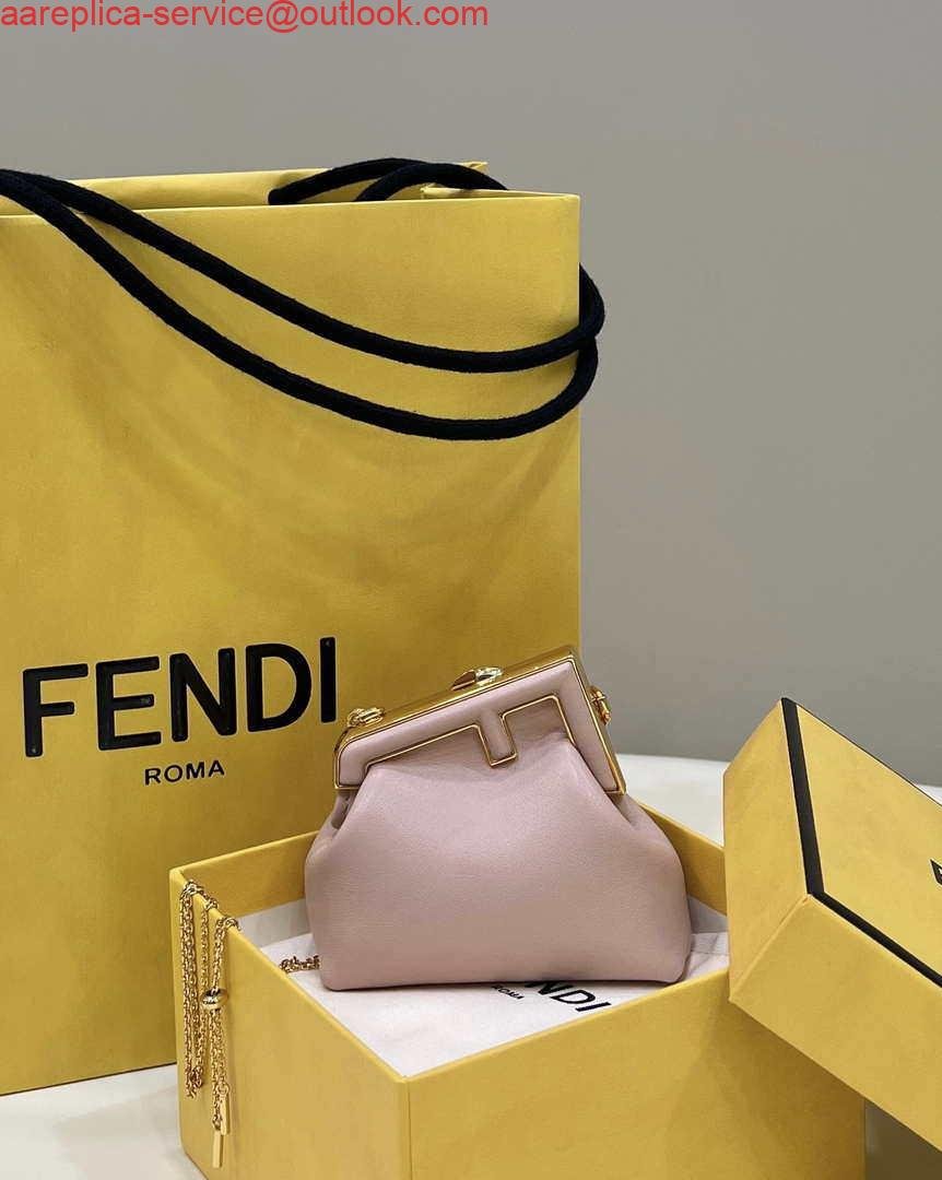 Replica Fendi 7AS051 Nano Fendi First Charm Charm in pink nappa leather