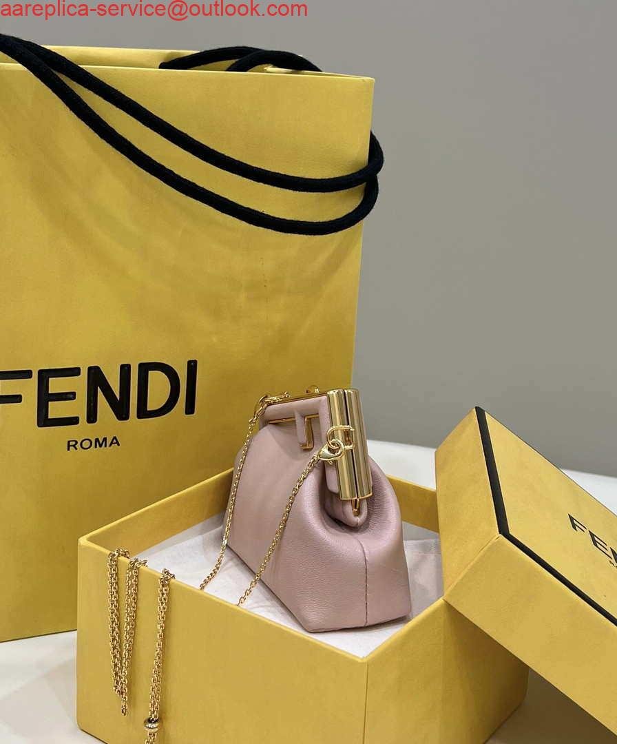 Replica Fendi 7AS051 Nano Fendi First Charm Charm in pink nappa leather