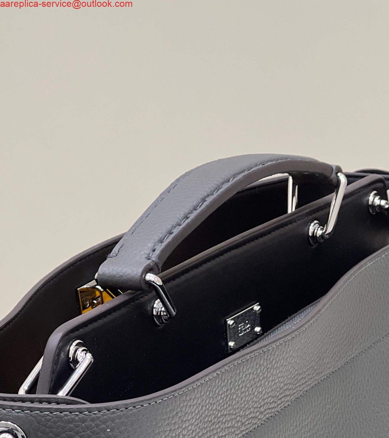 Replica Fendi 7VA529 Peekaboo ISeeU Medium Gray Leather Bag