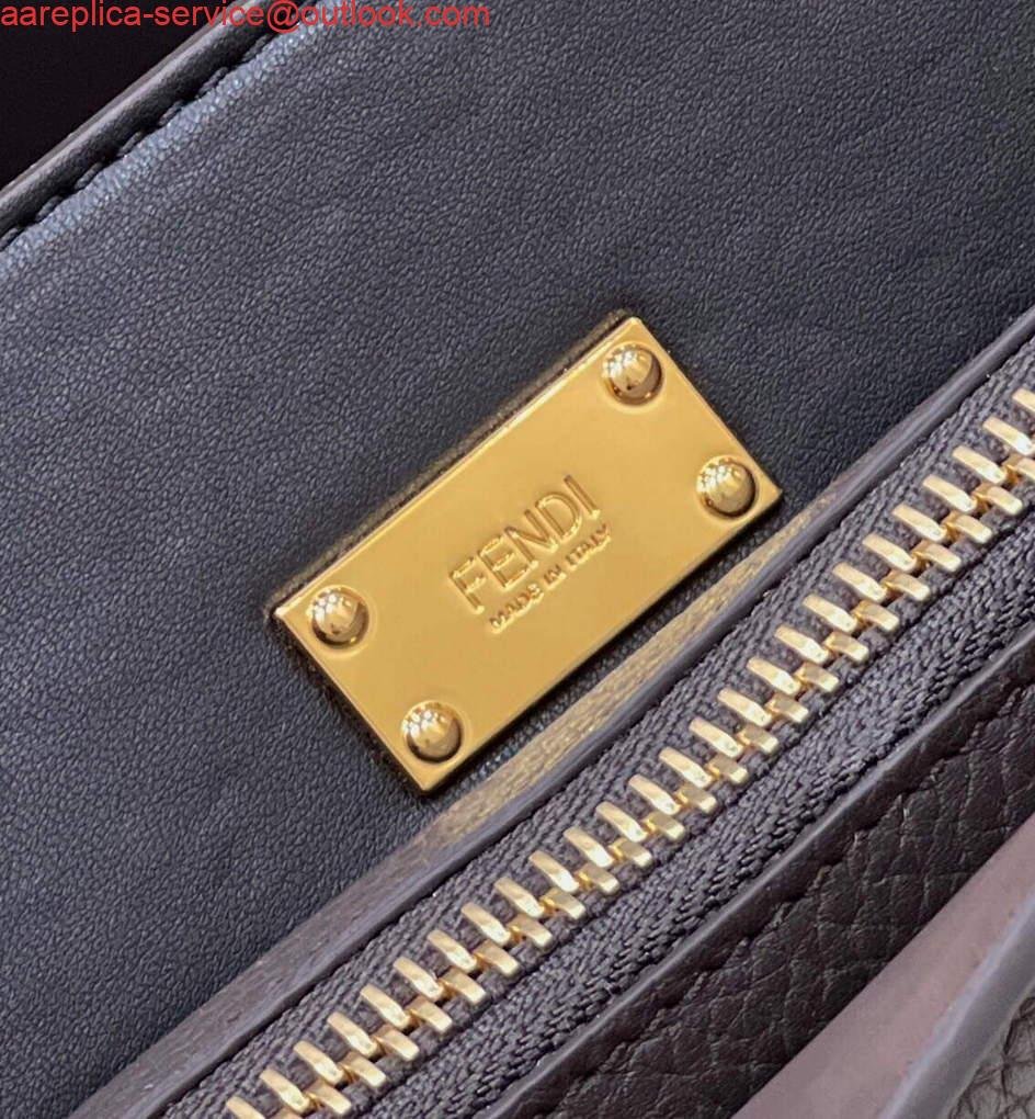 Replica Fendi 7VA529 Peekaboo ISeeU Medium Brown Leather Bag