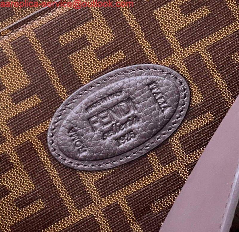 Replica Fendi 7VA529 Peekaboo ISeeU Medium Brown Leather Bag