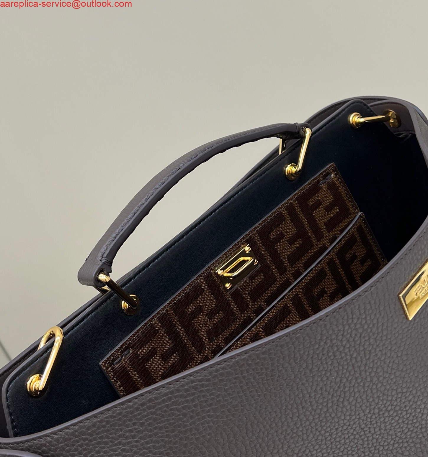 Replica Fendi 7VA529 Peekaboo ISeeU Medium Brown Leather Bag
