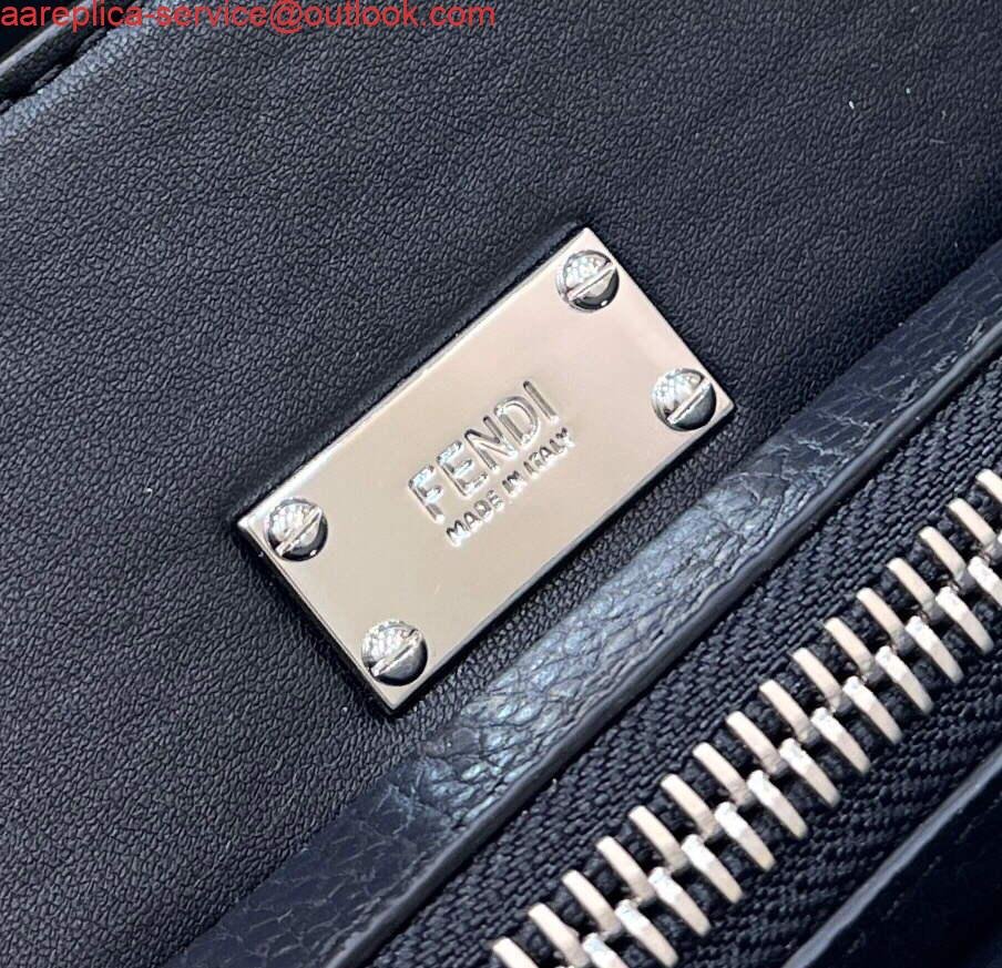 Replica Fendi 7VA529 Peekaboo ISeeU Medium Black Leather Bag