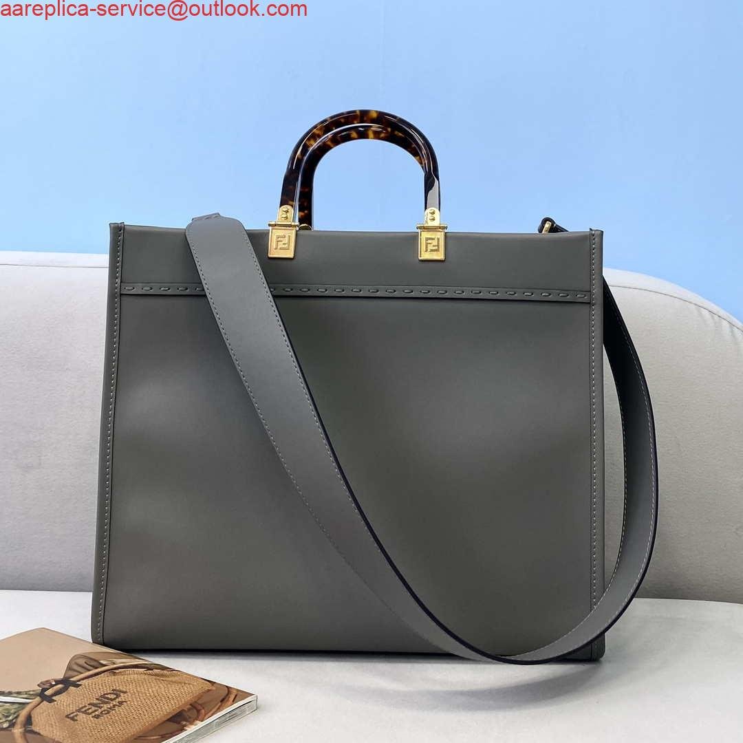 Replica Fendi 8BH386 Sunshine Medium Bag 8266S Dark Grey leather shopper
