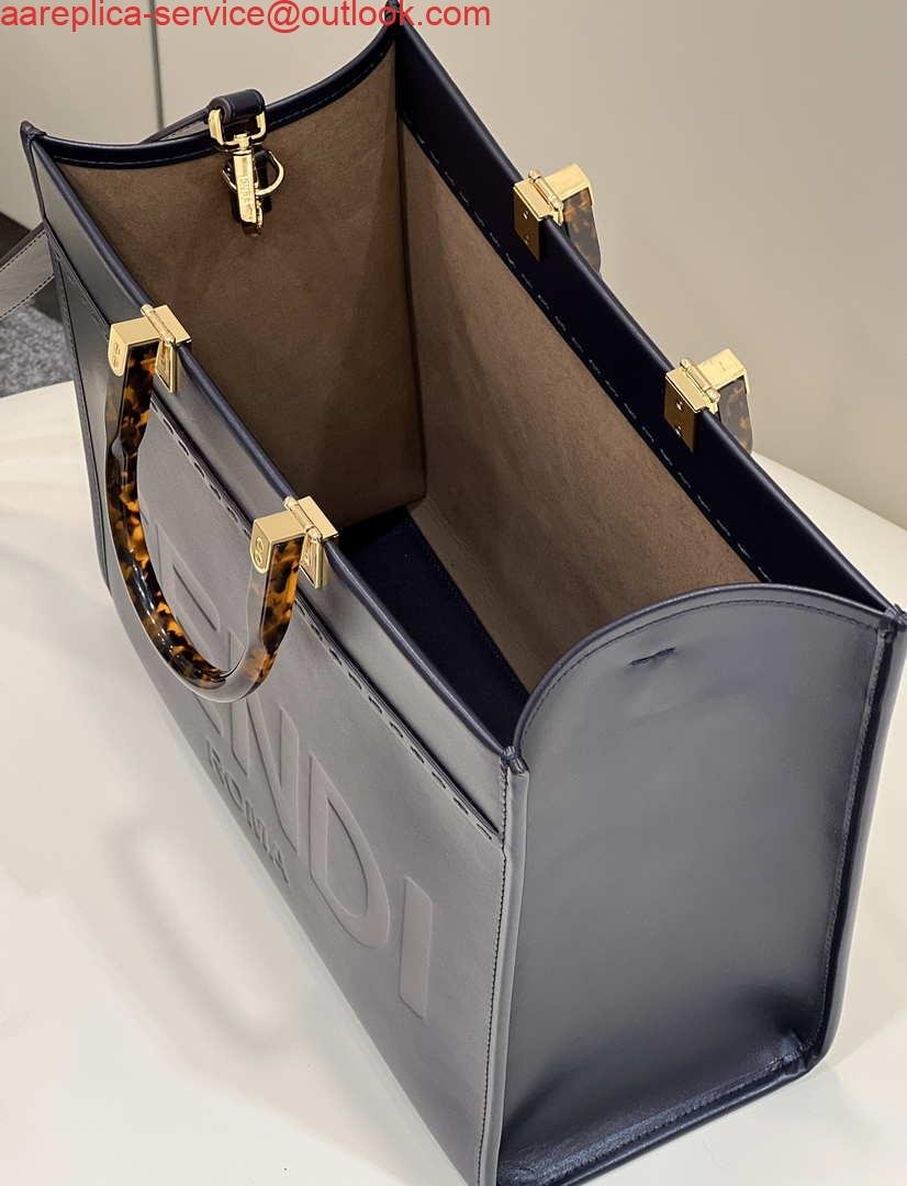 Replica Fendi 8266S Sunshine Medium Bag 8BH386 Black leather shopper