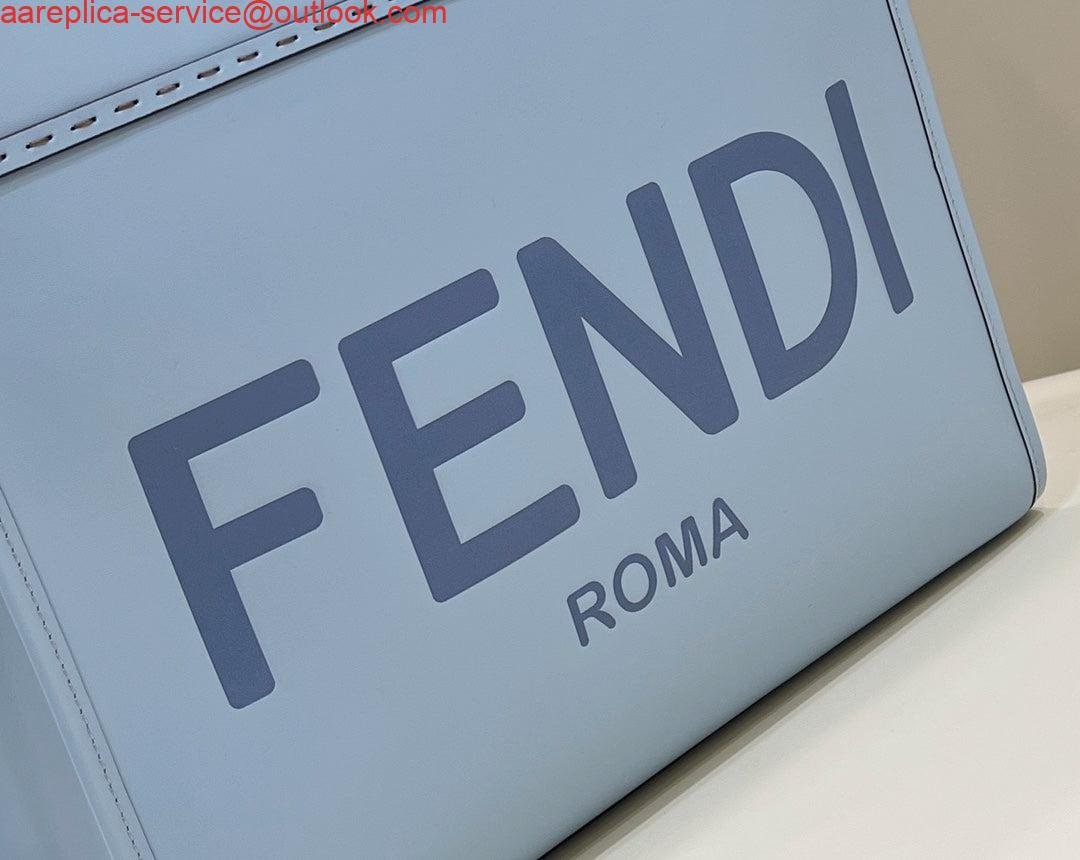 Replica Fendi 8266S Sunshine Medium Bag 8BH386 Light blue leather shopper