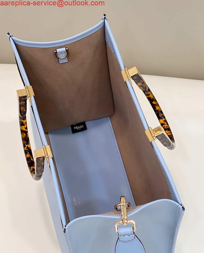 Replica Fendi 8266S Sunshine Medium Bag 8BH386 Light blue leather shopper