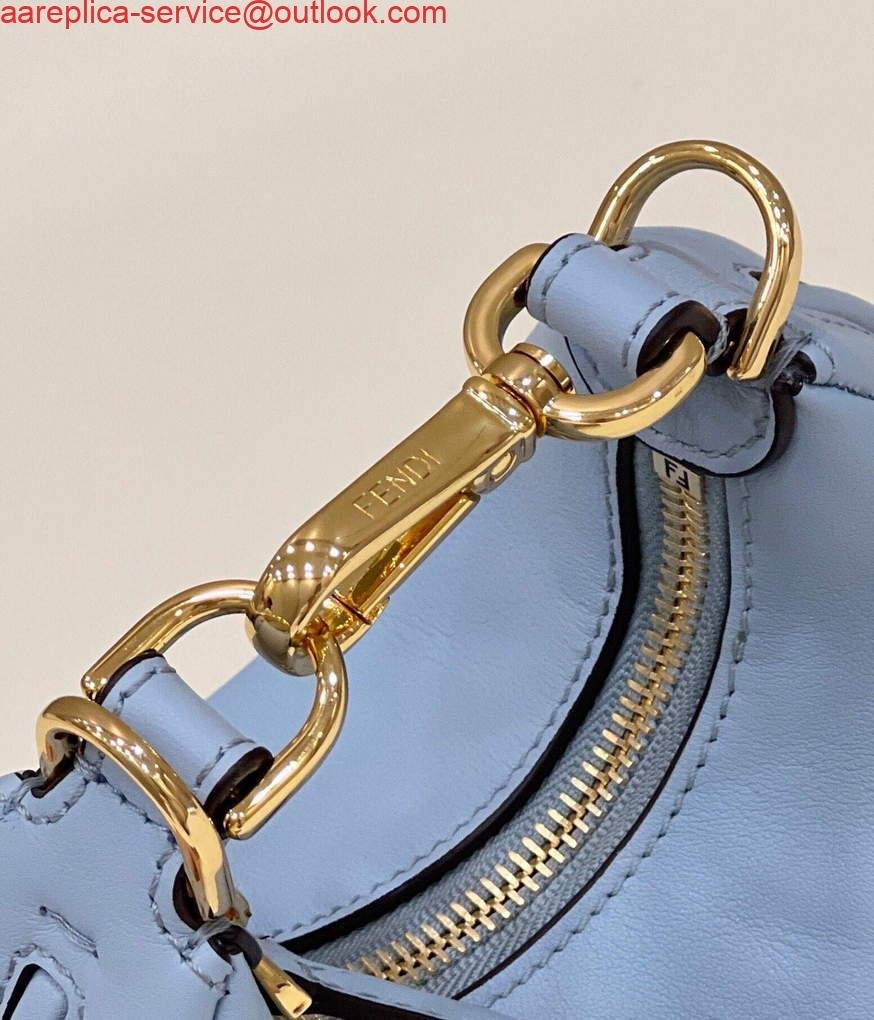 Replica Fendi 7AS089 Nano Fendigraphy Light blue leather Charm 80056S