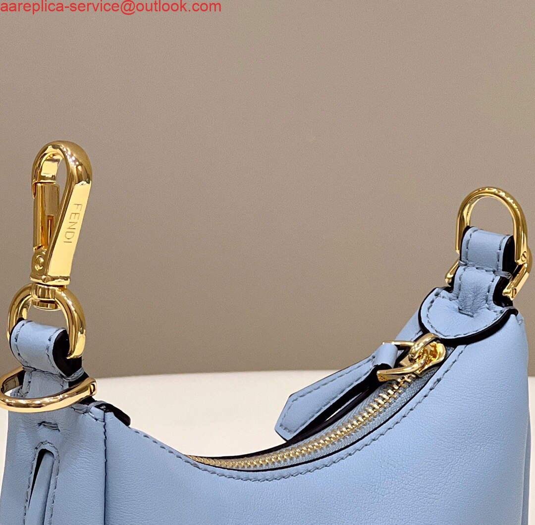 Replica Fendi 7AS089 Nano Fendigraphy Light blue leather Charm 80056S