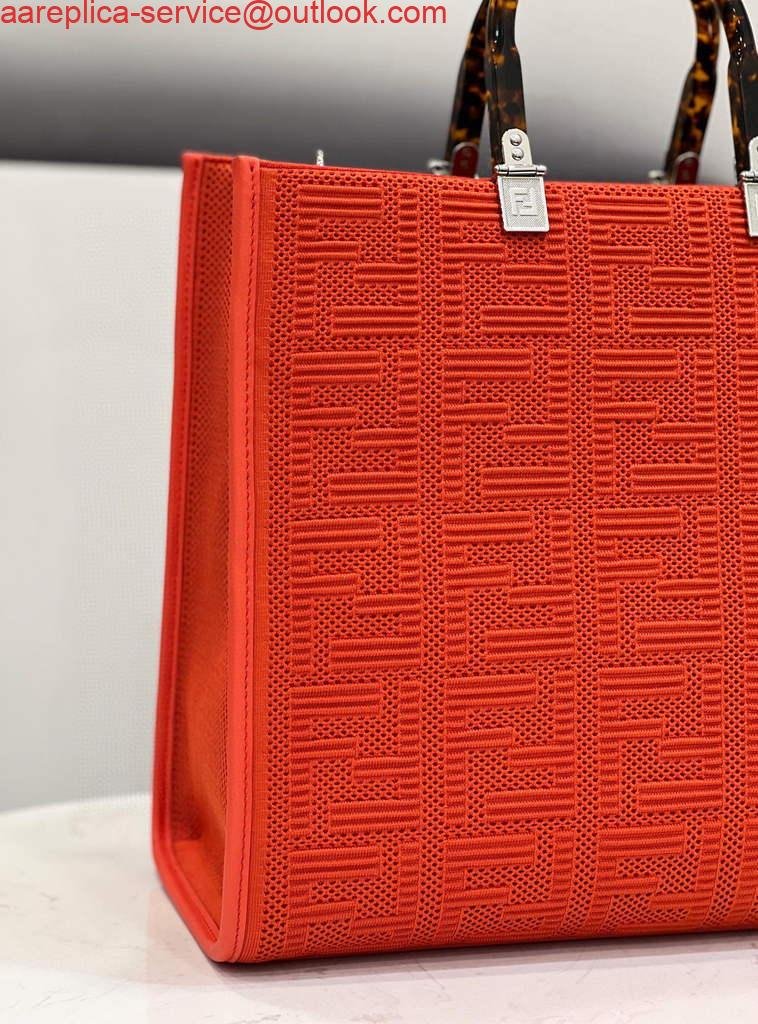 Replica Fendi 8BH386 Sunshine Medium Fendi Tote Bag 8258 Orange Red