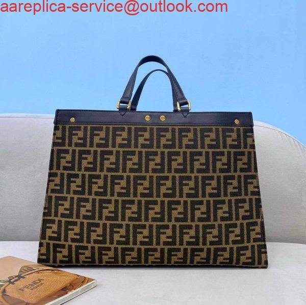 Replica Fendi 8BH374 Peekaboo X Tote Green Canvas Bag