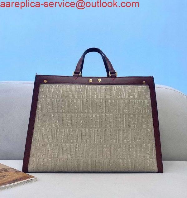 Replica Fendi 8BH374 Peekaboo X Tote Beige Canvas Bag