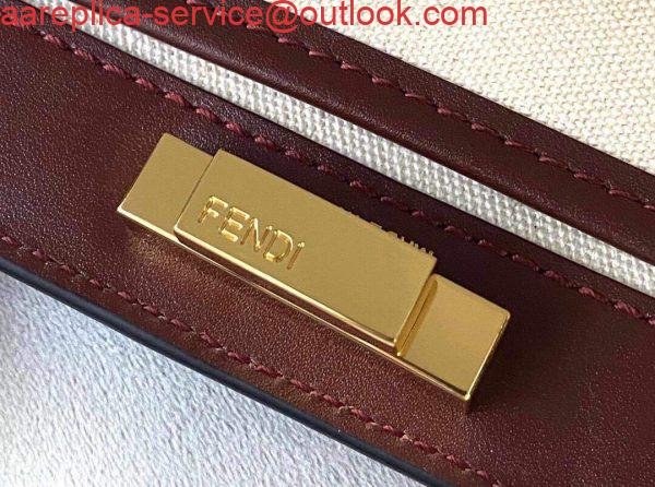 Replica Fendi 8BH374 Peekaboo X Tote Beige Canvas Bag