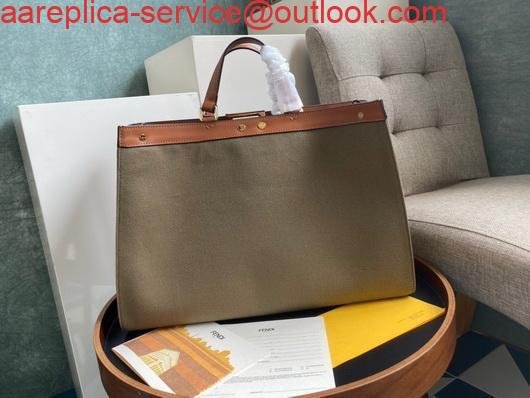 Replica Fendi 8BH374 FENDI PEEKABOO X-TOTE Light Green Canvas Bag