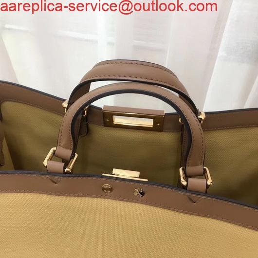 654dab1a1f082.jpg Replica Fendi 8BH374 FENDI PEEKABOO X-TOTE Apricot Canvas Bag