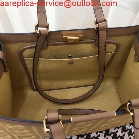 654dab1a9f4e0.jpg Replica Fendi 8BH374 FENDI PEEKABOO X-TOTE Apricot Canvas Bag