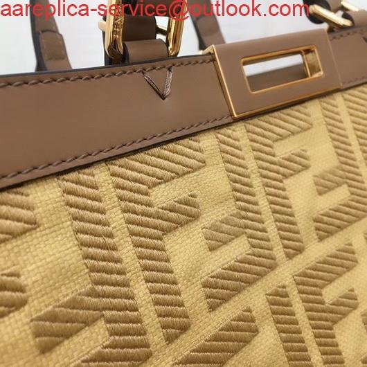 654dab1bdf000.jpg Replica Fendi 8BH374 FENDI PEEKABOO X-TOTE Apricot Canvas Bag