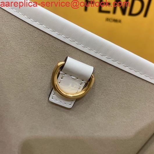 Replica Fendi 8BH372 FENDI Large Sunshine Shopper Bag White Leather