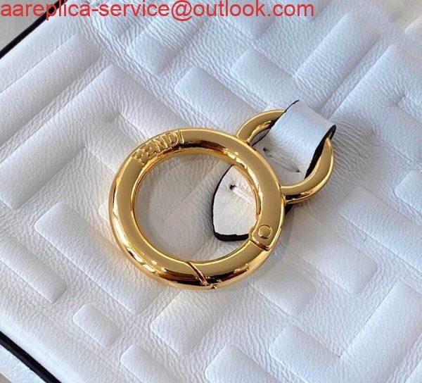 Replica Fendi 7AR844 Nano Baguette Charm White Nappa Leather