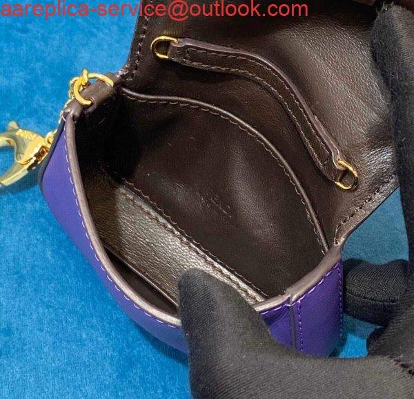 Replica Fendi 7AR844 Nano Baguette Charm Purple Nappa Leather