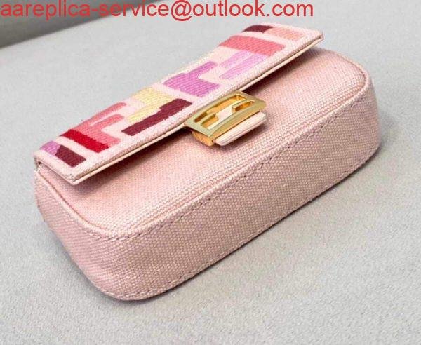 Replica Fendi 7AR844 Nano Baguette Charm Pink Canvas Charm