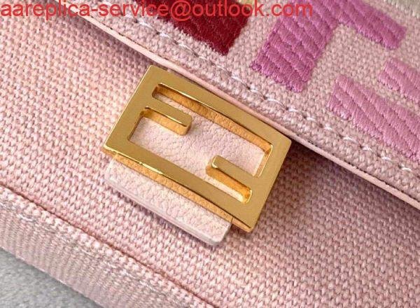 Replica Fendi 7AR844 Nano Baguette Charm Pink Canvas Charm