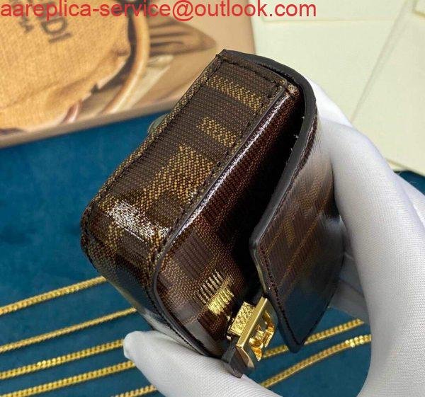 Replica Fendi 7AR844 Nano Baguette Charm Brown Nappa Leather