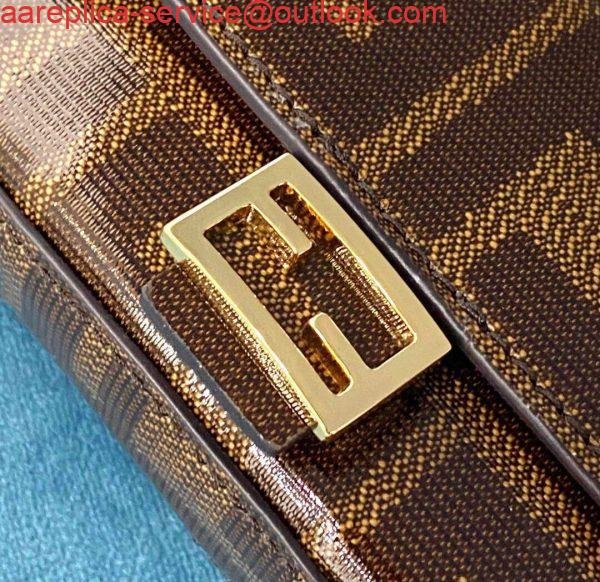 Replica Fendi 7AR844 Nano Baguette Charm Brown Nappa Leather