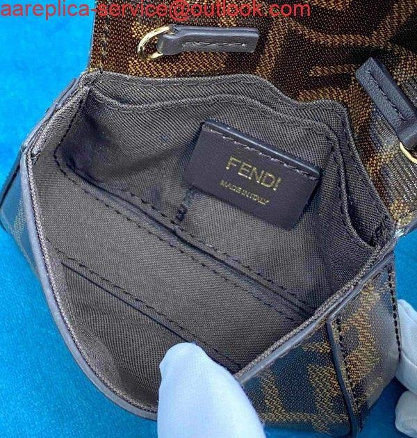 Replica Fendi 7AR844 Nano Baguette Charm Brown Nappa Leather