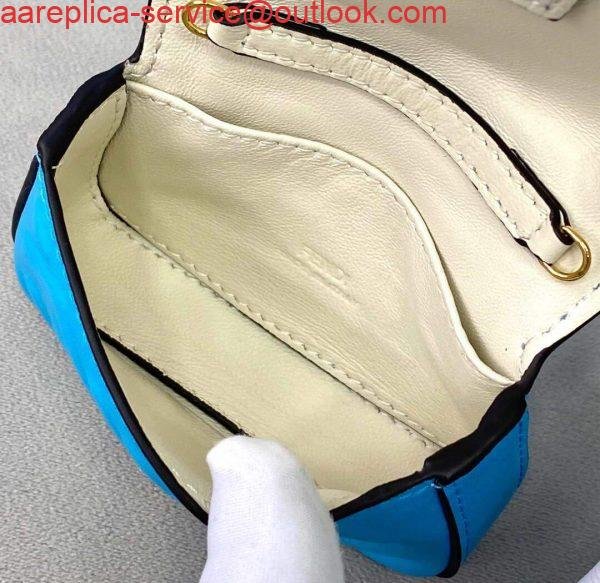 Replica Fendi 7AR844 Nano Baguette Charm Blue Nappa Leather