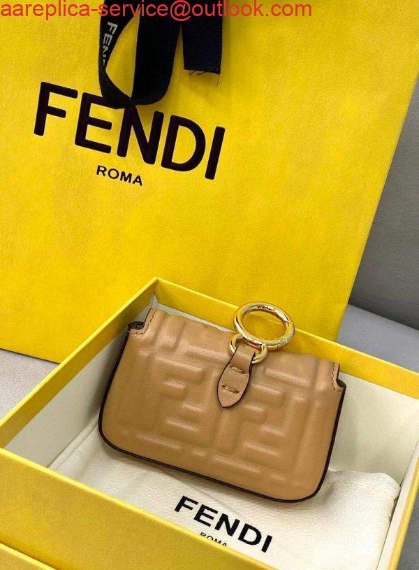 Replica Fendi 7AR844 Nano Baguette Charm Apricot Nappa Leather