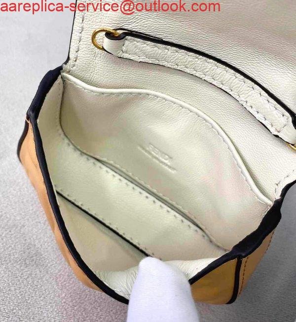 Replica Fendi 7AR844 Nano Baguette Charm Apricot Nappa Leather