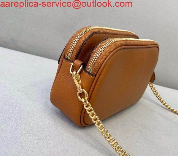 Replica Fendi 70213 Easy Baguette Leather Handbag Brown