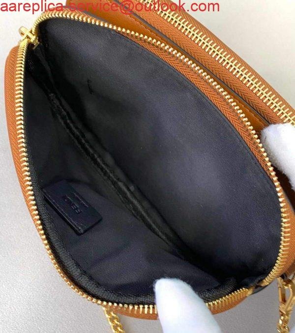 Replica Fendi 70213 Easy Baguette Leather Handbag Brown