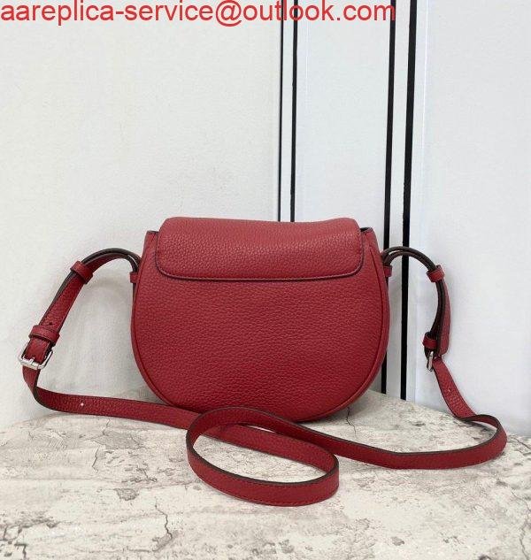 Replica Fendi 655 Fendi Moonlight Shoulder Saddle Leather Bag Red