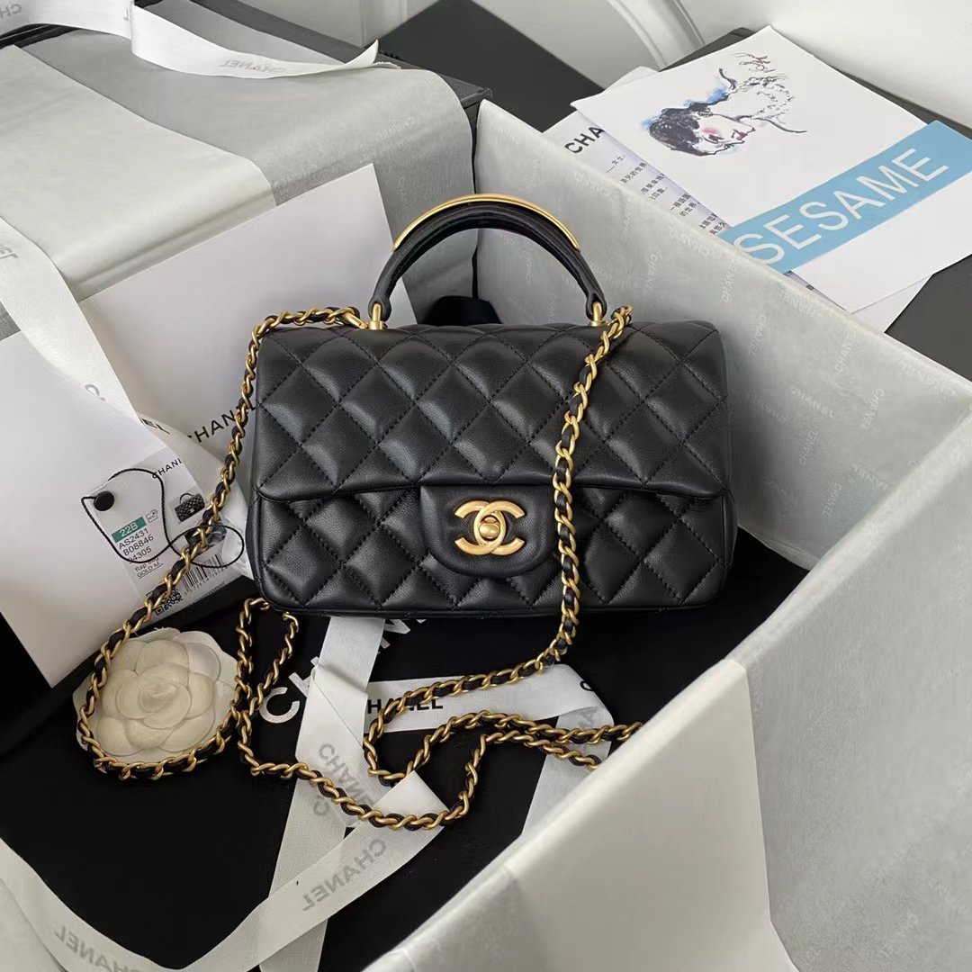 7980074167fd91f7f421f840b95b2b8d.jpg Replica Chanel Lambskin Mini 1:1 Mirror Flap Bag With Top Handle UK Black As2431
