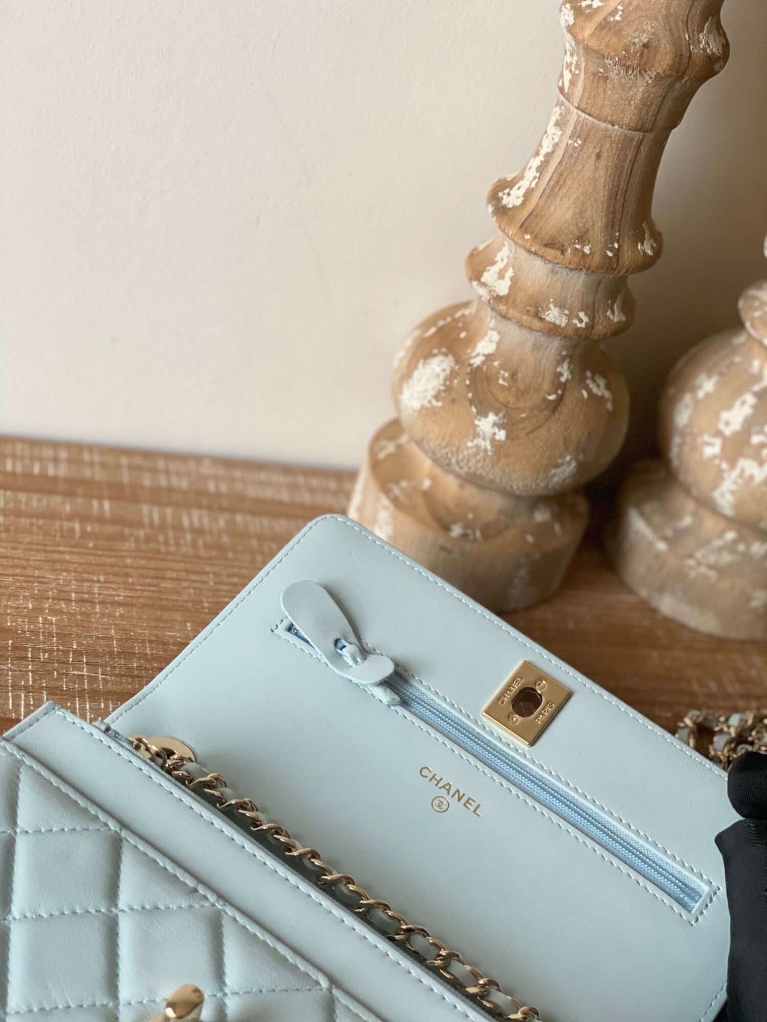 Replica 1:1 Mirror Chanel Wallet On Copy Chain Cloud Blue Ap1450