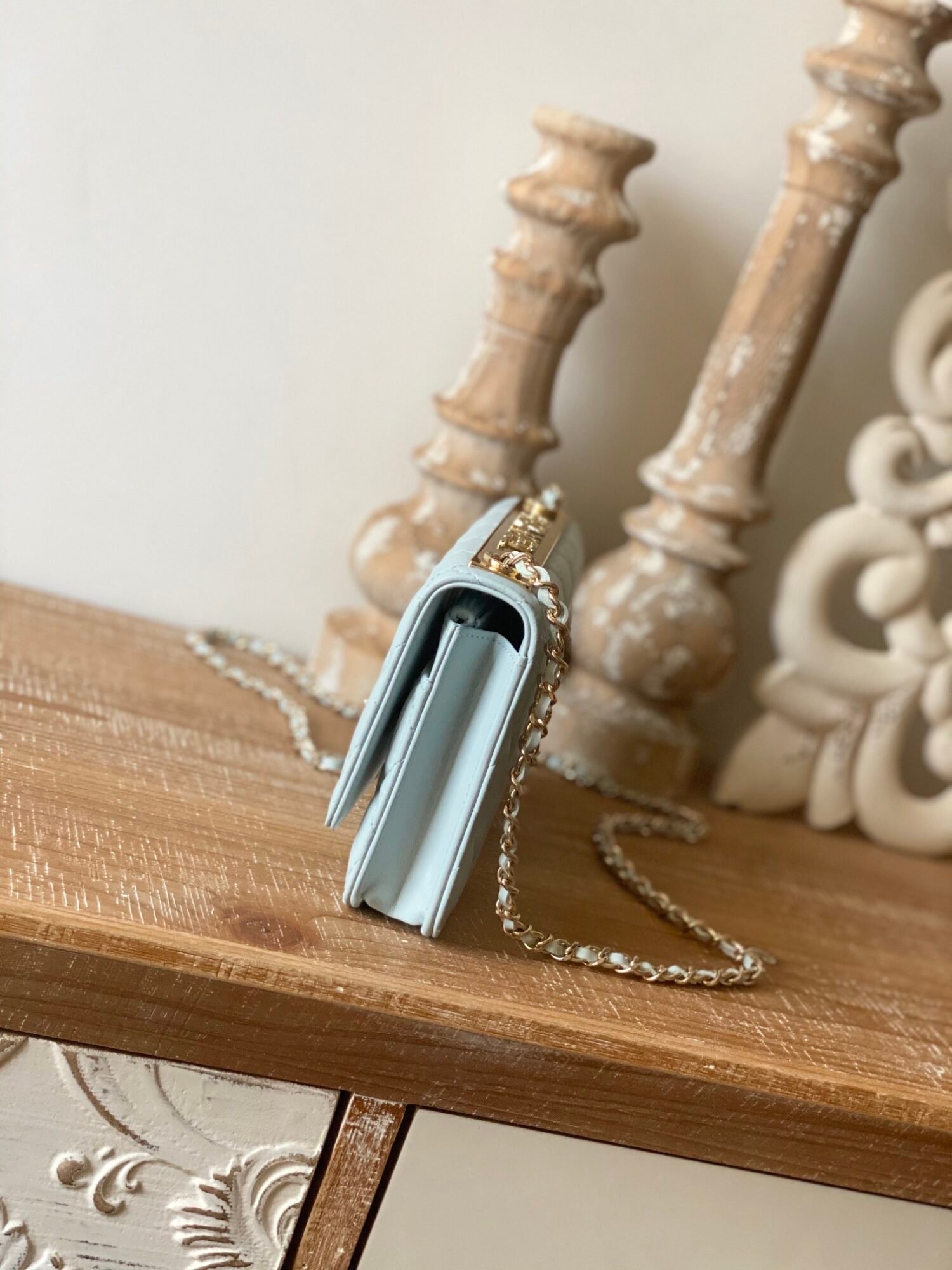 Replica 1:1 Mirror Chanel Wallet On Copy Chain Cloud Blue Ap1450