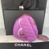 AP2786-7.jpg Perfect Replica Designer Chanel Heart Zipped Arm Coin Purse 22S Purple/Black Ap2786