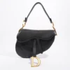 Replica Dior M0446 Dior Saddle Bag M0447 Black Goatskin