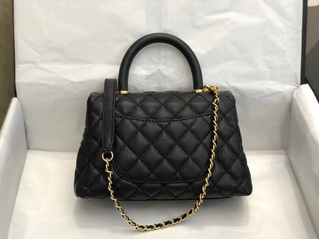 UK Replica Chanel Inspired Coco Handle Black 24*14*10Cm A92990