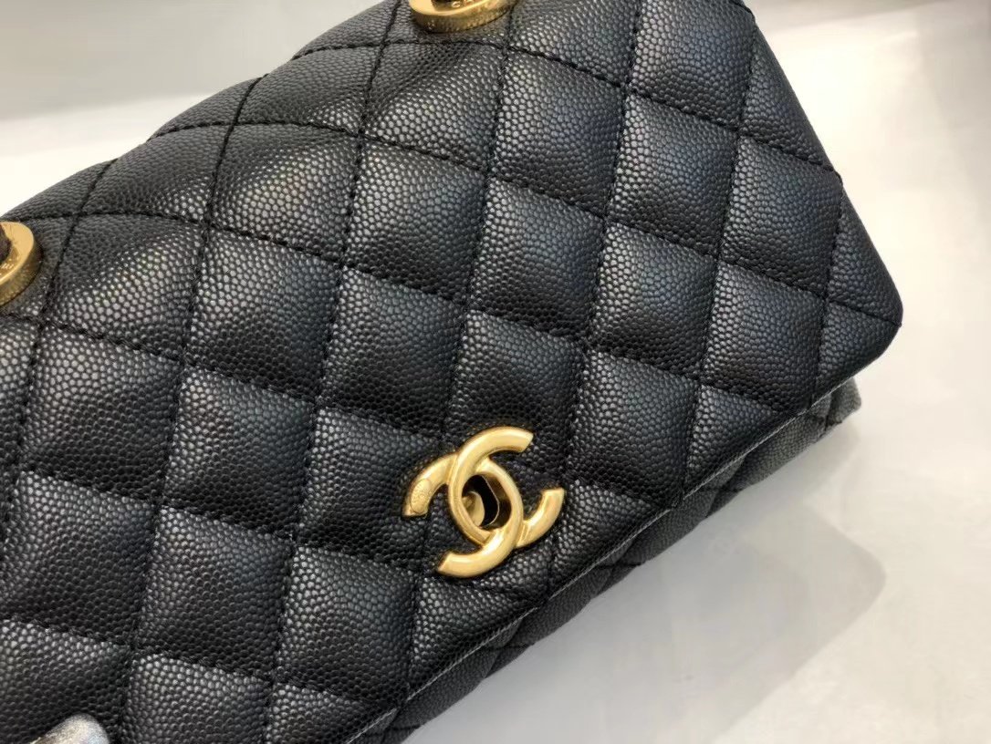 UK Replica Chanel Inspired Coco Handle Black 24*14*10Cm A92990