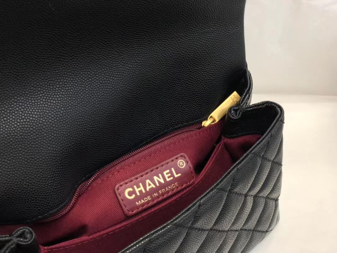 UK Replica Chanel Inspired Coco Handle Black 24*14*10Cm A92990
