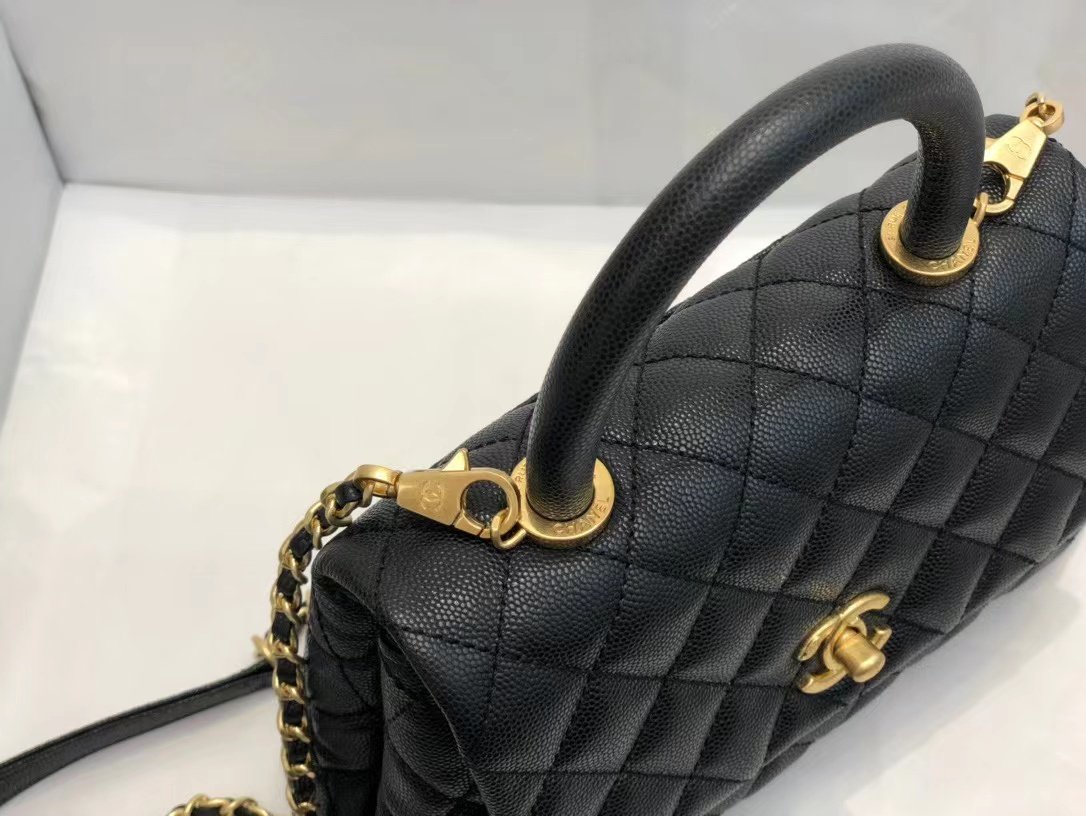 UK Replica Chanel Inspired Coco Handle Black 24*14*10Cm A92990