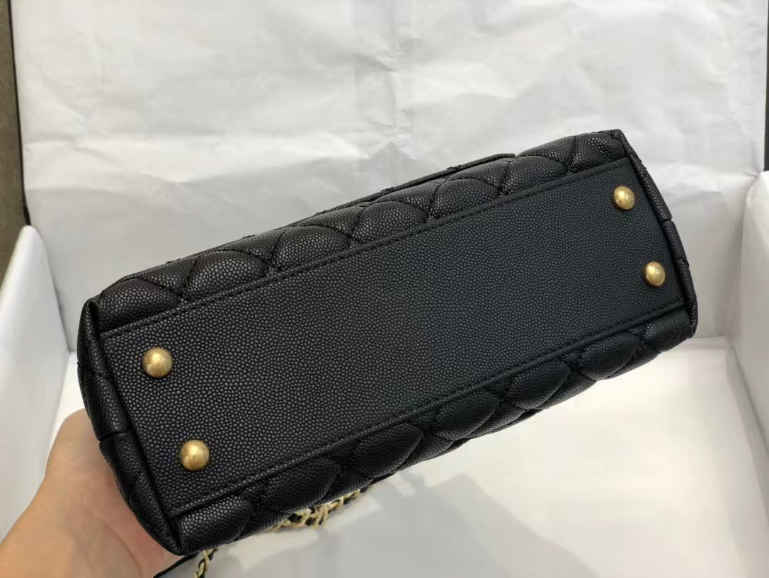 UK Replica Chanel Inspired Coco Handle Black 24*14*10Cm A92990