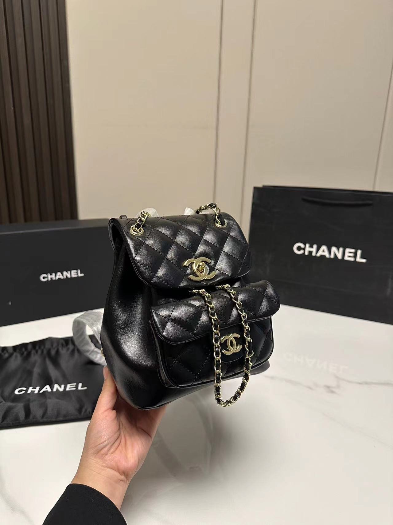 Replica 1:1 Mirror Chanel 7 Star Mini Duma BackpackAs2908