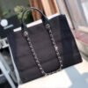 Luxury Replica Chanel Deauville Tote 38Cm Canvas Fashion Bag A66941 Black/White