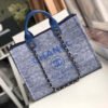 Replica Chanel Deauville Tote Best 38Cm Canvas 1:1 Mirror Bag A66941 Blue Jacquard